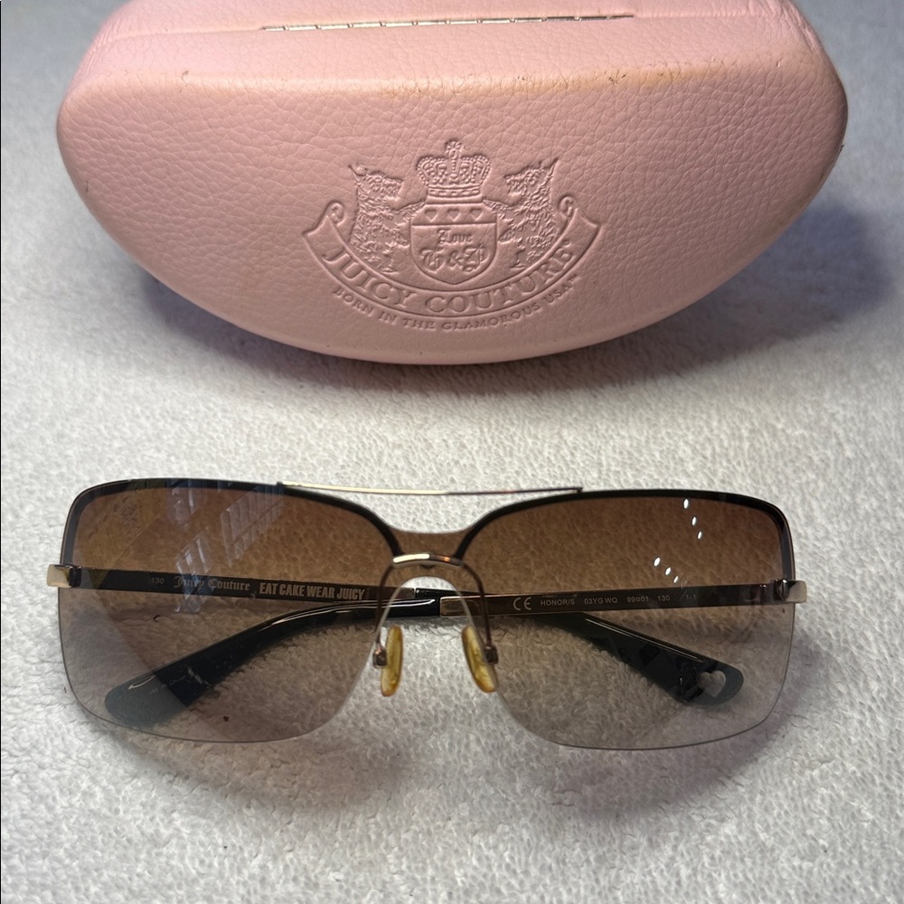 Juicy Couture Honor Gold Square Rounded Fashion Designer Sunglasses